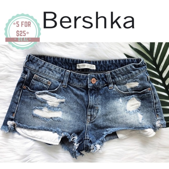 Bershka Pants - *7/$25 BERSHKA denim jean destroyed shorts size 6